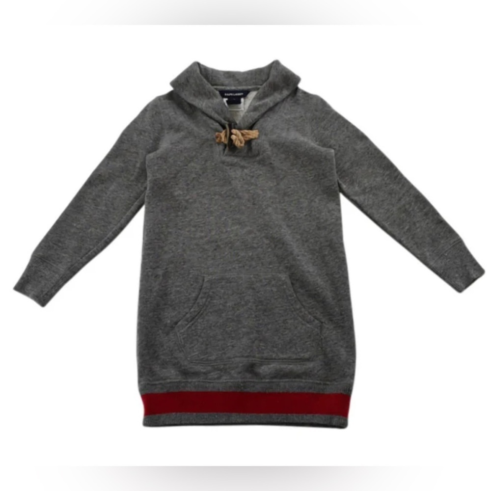 Ralph Lauren Dress kids size 3T Gray Sweater Fleece Long Sleeve Preppy Collar